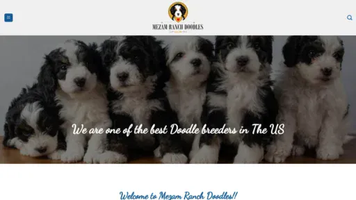 A screenshot of Mezamranchdoodles.com