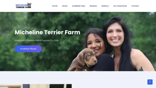 A screenshot of Michelineterrierfarm.com
