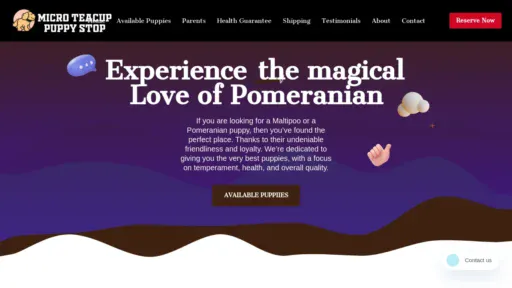A screenshot of Microteacuppuppystop.com