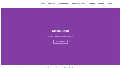 A screenshot of Mightymainecoon.com