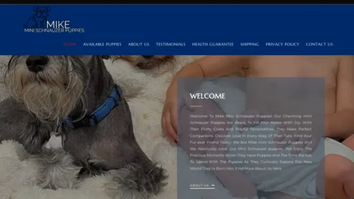 A screenshot of Mikeminischnauzerpuppies.com