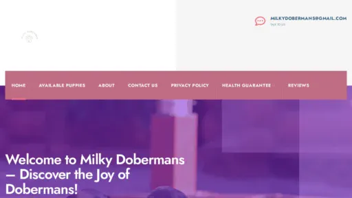 A screenshot of Milkydobermans.com