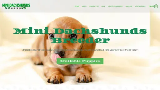 A screenshot of Minidachshundsbreeder.com