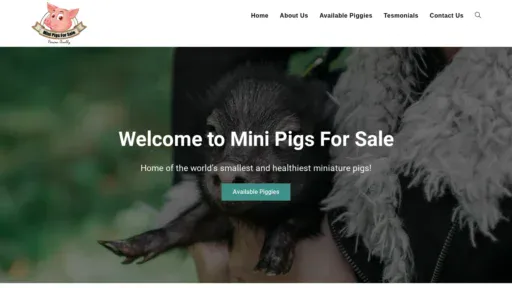 A screenshot of Minipigs-forsale.com