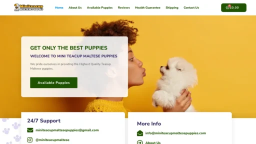 A screenshot of Miniteacupmaltesepuppies.com