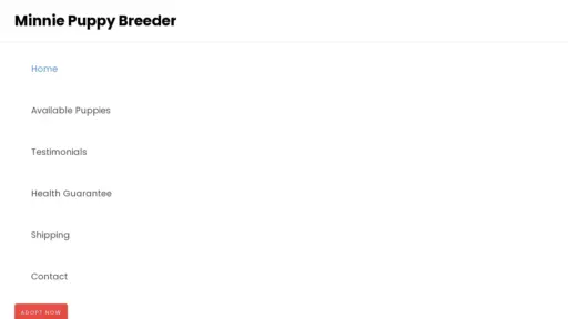 A screenshot of Minniepuppybreeder.com