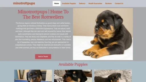 A screenshot of Minotrottpups.com