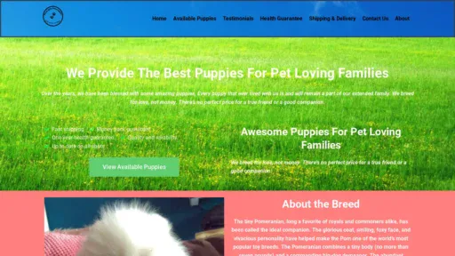 A screenshot of Minotspicypomeranians.com
