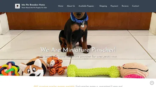 A screenshot of Minpinbreeder.com