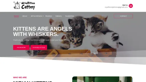 A screenshot of Miriankittenscattery.com