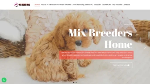 A screenshot of Mixbreedershome.com