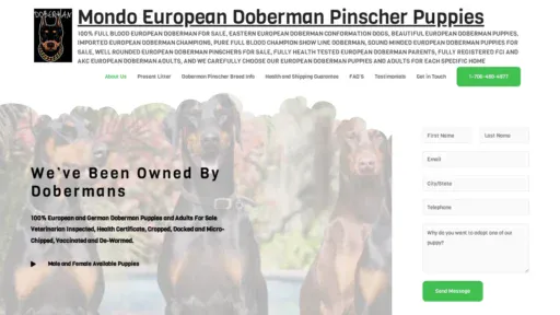 A screenshot of Mondoeurodobermans.com