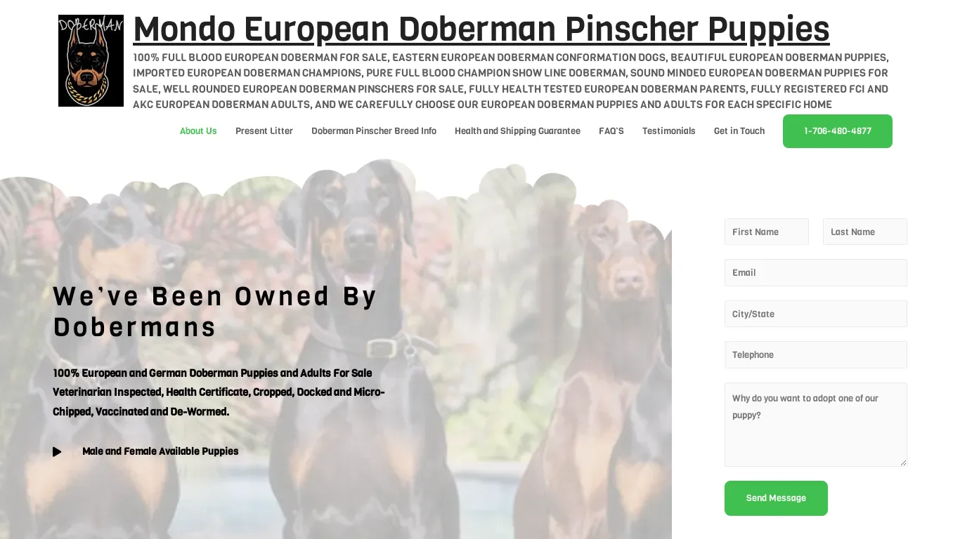 is mondoeurodobermans.com legit? screenshot