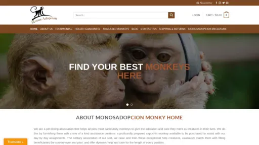 A screenshot of Monosadopcion.com