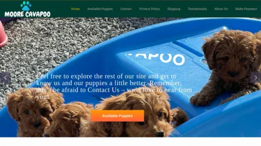 A screenshot of Moorecavapoo.com