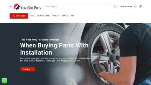 A screenshot of Moparsparpart.com