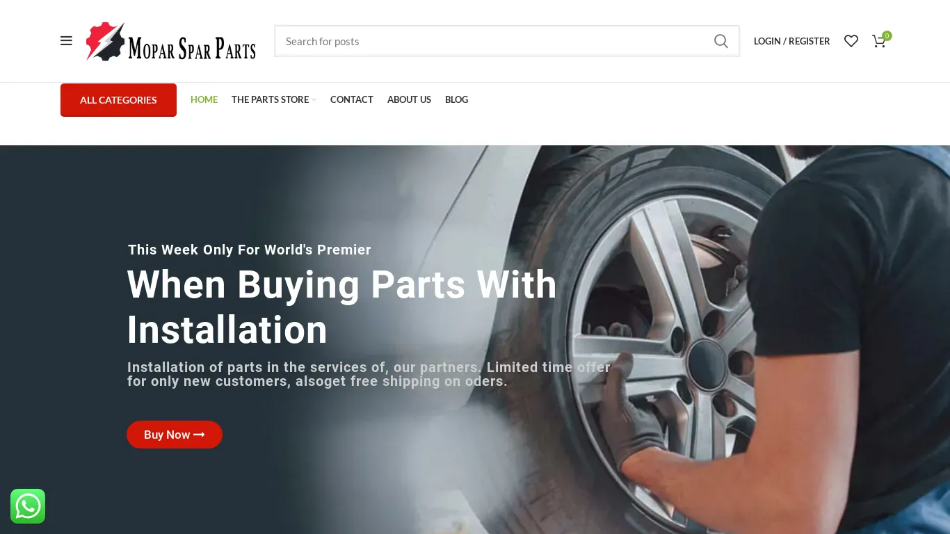 A screenshot of Moparsparpart.com