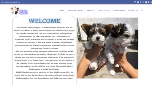 A screenshot of Morkiemingle.com