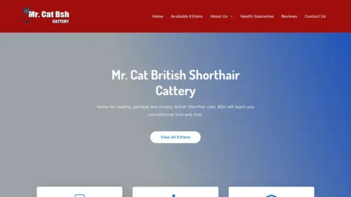 A screenshot of Mrcatbritishshorthaircattery.com