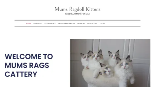 A screenshot of Mumsragdollcattery.com