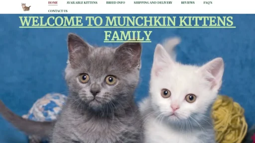 A screenshot of Munchkincatteryhome.com