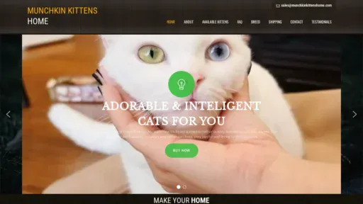 A screenshot of Munchkinkittenshome.com