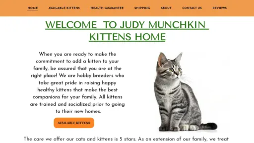 A screenshot of Munchkinkittensj.com