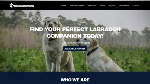 A screenshot of Mungolabradorhome.com