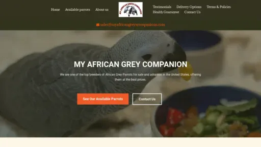 A screenshot of Myafricangreyscompanions.com