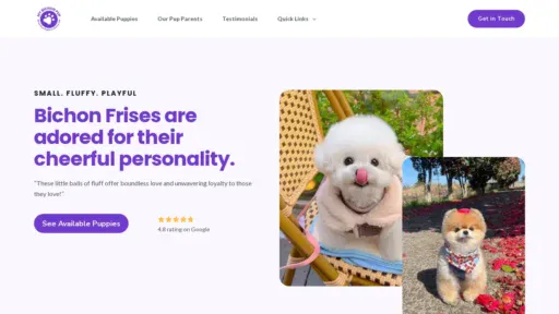 A screenshot of Mybichonpup.com