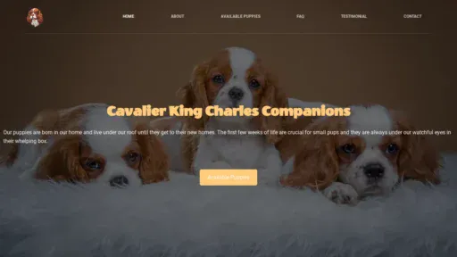 A screenshot of Mycavaliercompanion.com