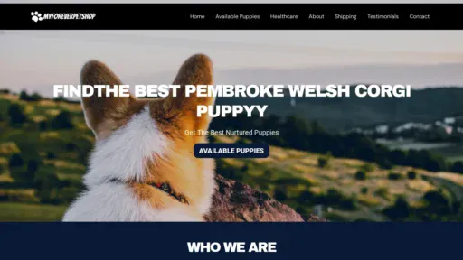 A screenshot of Myforeverpetshop.com
