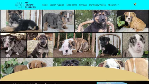A screenshot of Myhappypuppys.net