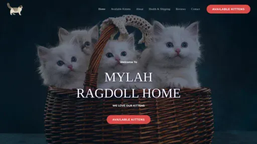 A screenshot of Mylahragdollhome.com