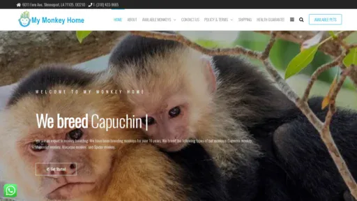 A screenshot of Mymonkeyhome.com