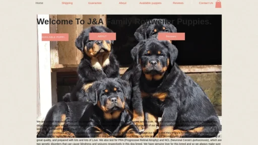 A screenshot of Myrottweilerpupshome.com