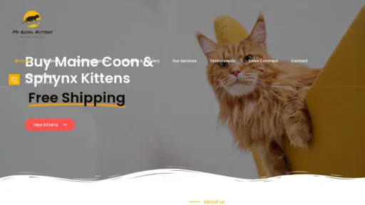A screenshot of Myroyalkittens.com