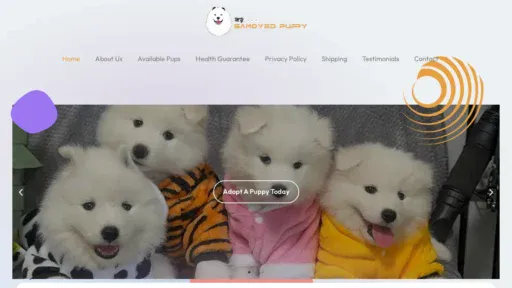 A screenshot of Mysamoyedpuppy.com