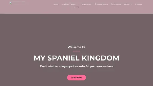 A screenshot of Myspanielkingdom.com