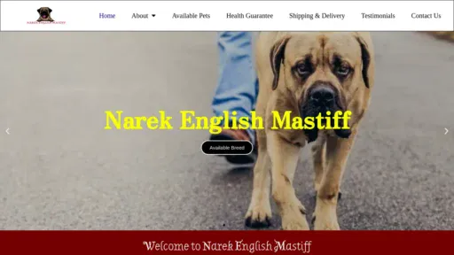 A screenshot of Narekemastiff.com