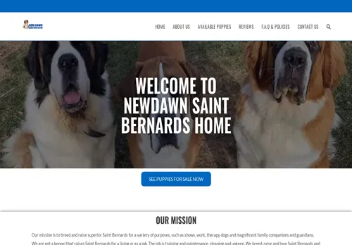 is newdawnsaintbernards.com legit? screenshot
