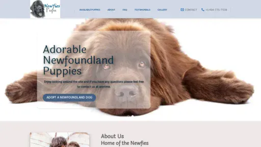 A screenshot of Newfies-pups.com