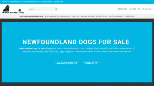 A screenshot of Newfoundlanddog.us