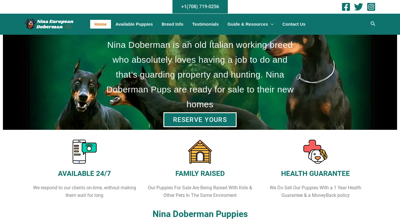 is ninaeuropeandoberman.online legit? screenshot