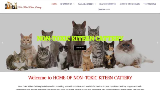 A screenshot of Non-toxickittencattery.com