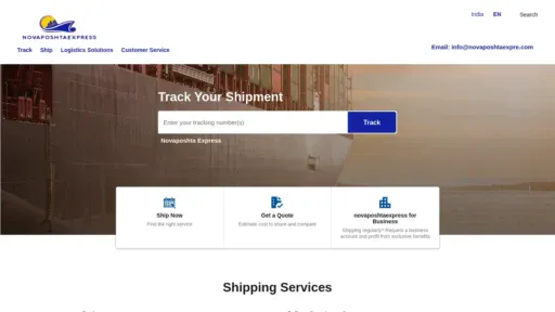 A screenshot of Novaposhtaexpress.com
