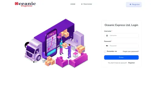 A screenshot of Oceaniclogistics.org