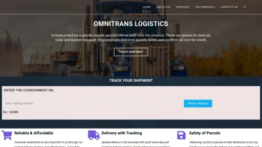 A screenshot of Omnitranslogistics.com