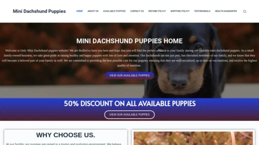 A screenshot of Onlyminidachshundpuppies.com