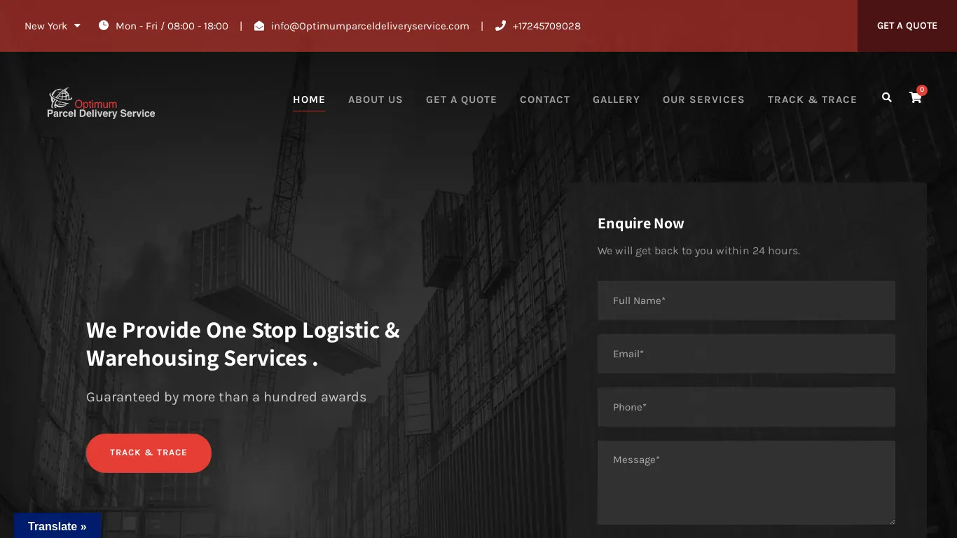 is Optimum Parcel Delivery Service – WE MAKE YOUR DELIVERY OUR PRIORITY AND SECURE legit? screenshot